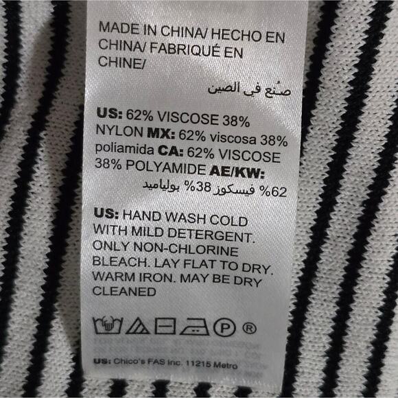 Chico's Black and White Oversized Patchwork Look Street Poncho‎ Size S / M - Picture 7 of 8